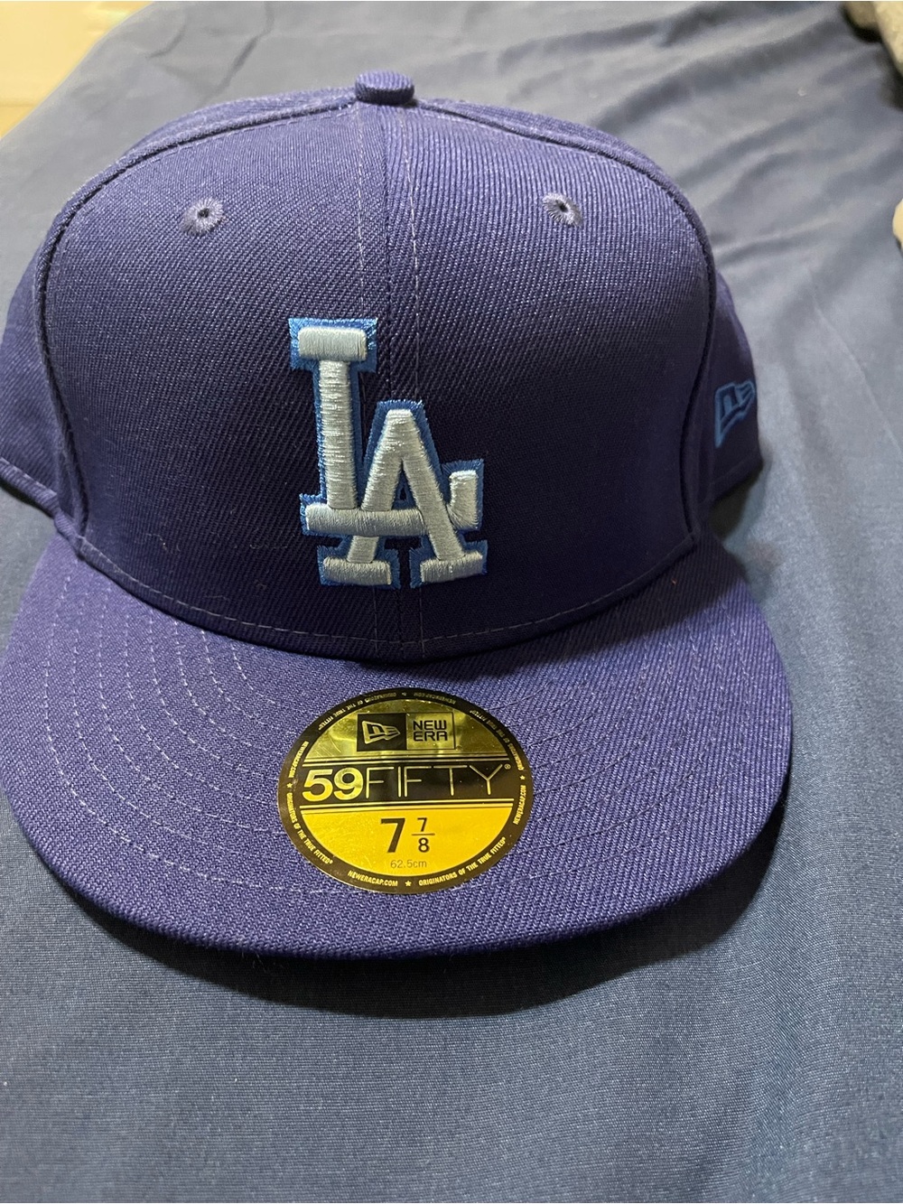 New Era LA Dodgers Fitted Cap - Deep Blue with Light Blue Logo